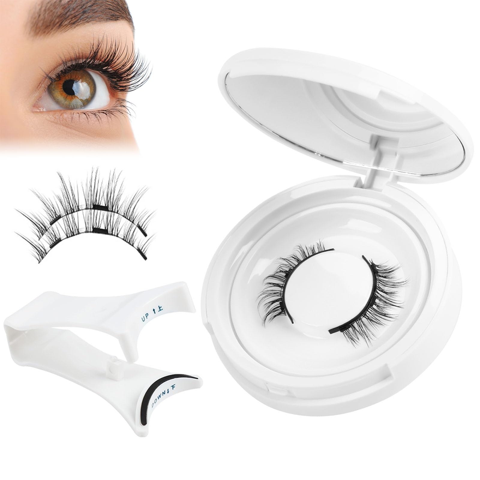 Magnetic Eyelashes, No Glue Needed, Double Sided Magnetic Eyelashes, Reusable Self Adhesive Eyelashes, Soft Magnets False Eyelashes, Easy to Wear