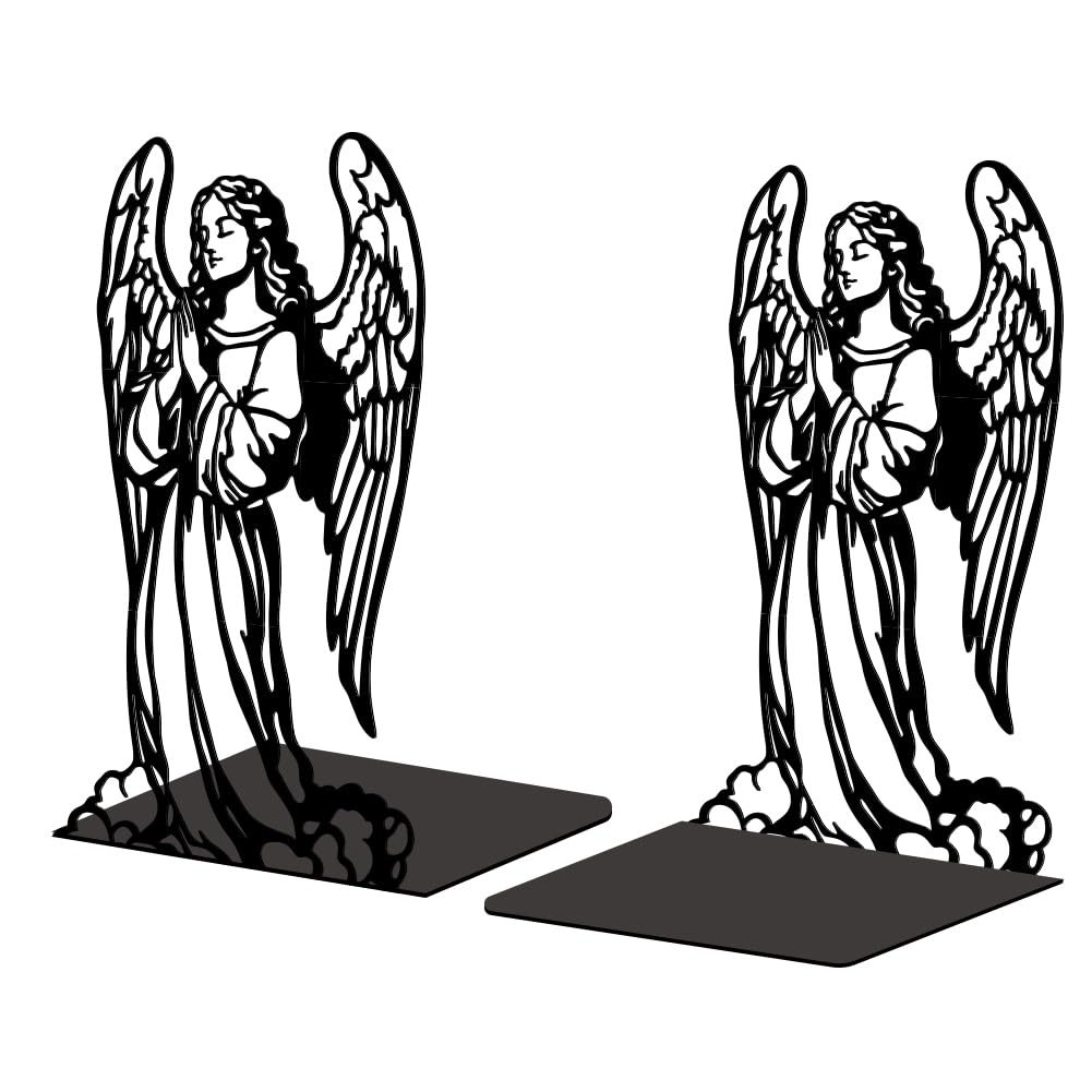 Peacoblue Metal Bookends for Shelves, Modern Decorative Heavy Duty Study Book Support Stoppers for Office, Desk, Shelf, Room 5.3