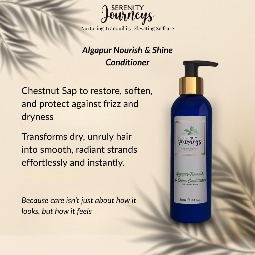Serenity Journeys Algapur Nourish & Shine Hair Conditioner, Rhubarb & Rose, 250ml - Image 4