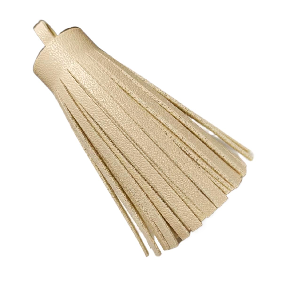ROCKPOEM 12pcs Short Leather Tassels for Keychains and DIY Jewelry Making, Elegant Tassel Charms for Crafts and Bookmarks, Fat Leather Tassel Findings for Souvenir Accessories