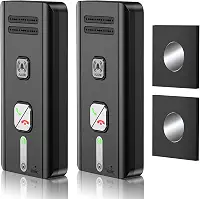 Intercomunicadores sem fio para casa, áudio bidirecional, sistema de intercomunicação sem fio mãos-livres, alcance de 500 metros, 3 toques, 5 níveis de volume, pacote com 2, preto