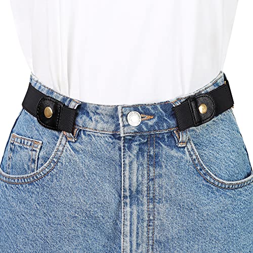 Allegra K Invisible Elastic Belt for Women Belts Snap Button Belts for Jeans Pants No Buckle4