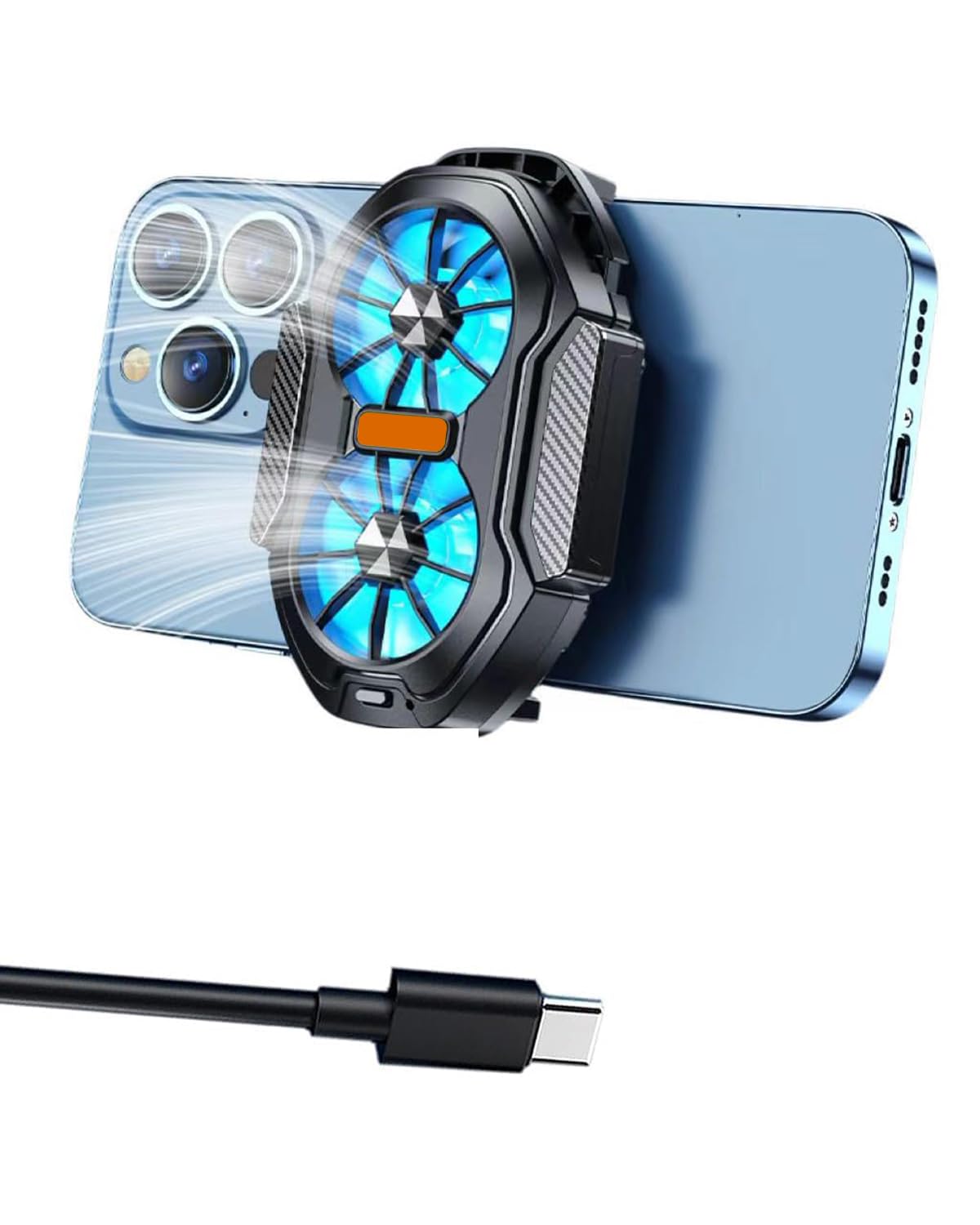 Phone Cooler Gaming Fan, Cooling Fan for Mobile, Dual Turbo Fan Mobile Cooler with Adjustable Clip Claw Design, Universal Gaming Cooler for Tiktok Live Streaming, Outdoor Vlog, Mobile Gaming (B0D9VGVWF5) Amazon Price History, Amazon Price Tracker