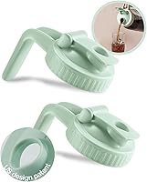 Vista 8 de Paquete de 2 tapas para frascos Mason de boca ancha en forma de V con asa, tapa con pico vertedor para frasco Mason con tapa abatible extendida