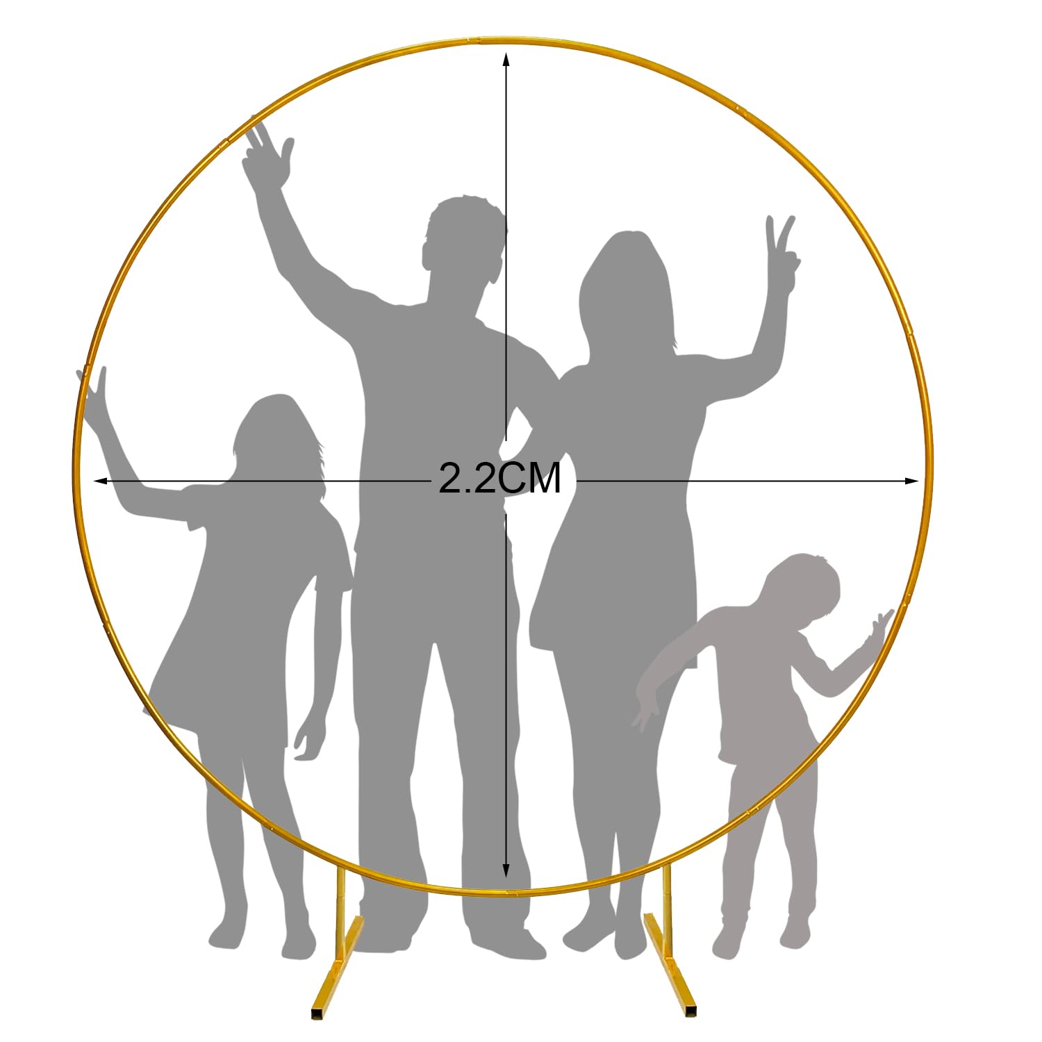 Metalen ronde ballonboog standaard kit voor bruiloft feest decoratie sterke tuin boog frame voor binnen/buiten evenementen goud 1,2 m