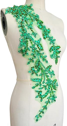 Vista 93 de PLune Diamantes de imitación acrílicos brillantes hechos a mano en apliques de encaje, cuentas de costura, parches para accesorios para vestido