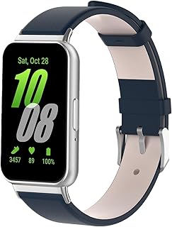 KUTEWEU Leather Strap Compatible with Samsung Galaxy Fit 3 SM-R390 Bracelet, Leather Band Quick Fit Bracelet Replacement f…
