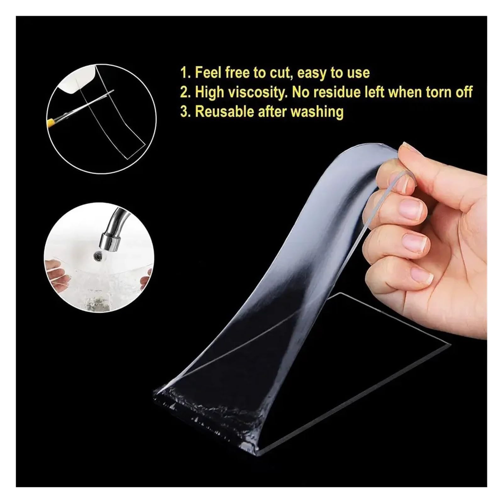 Klebeband Transparente Autofolie Super Fix Starkes Acryl Wasserdicht Keine Spur Doppelseitige Klebehähne