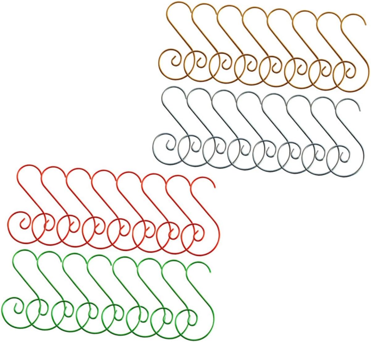 INOOMP 80pcs Metal Christmas Ornament Hooks Swirl Shape Wreath Hanging Hooks for Christmas Tree Decorations Holiday Party Use Random Color