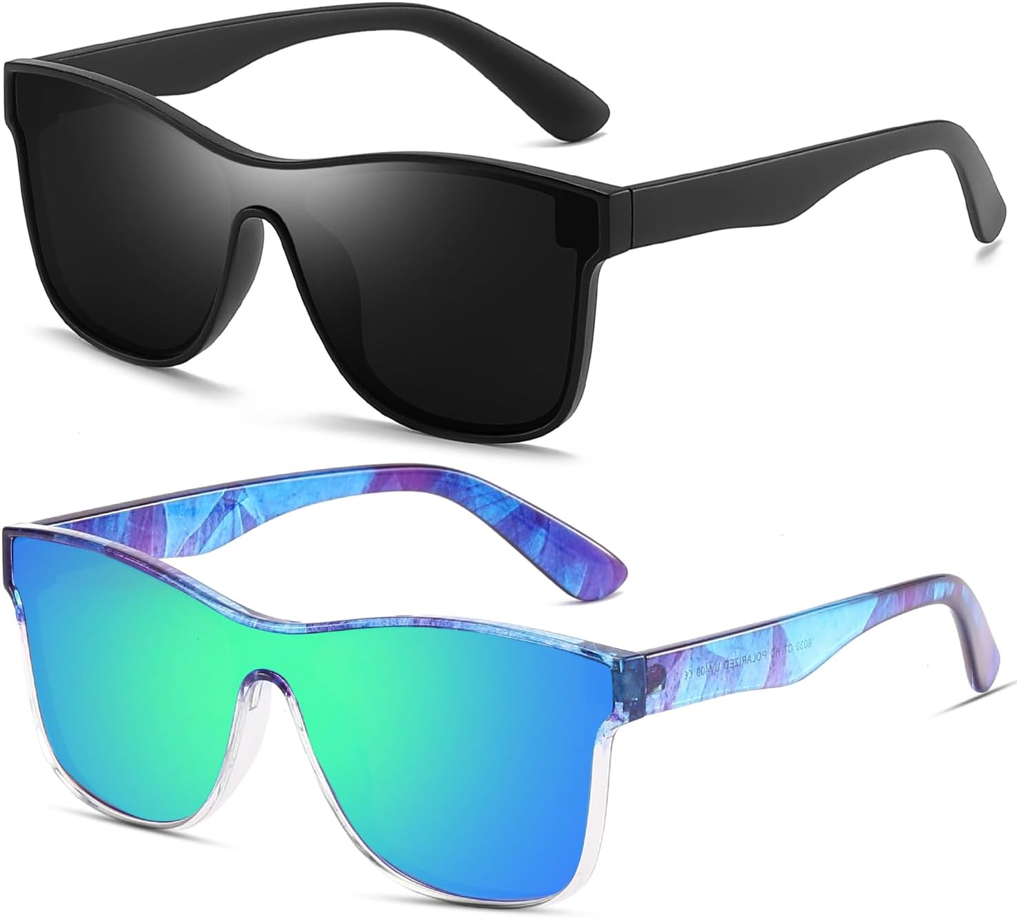 DUBERY Fashion Polarized Sunglasses for Women Men 100% UV Protection Trendy Siamese Lens Shades D8030