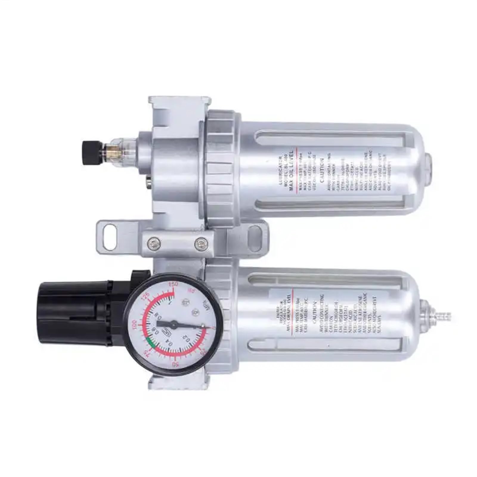 Manometro, separatore Acqua/Olio G1/2in Filtro di aspirazione con manometro per sistemi Pneumatici
