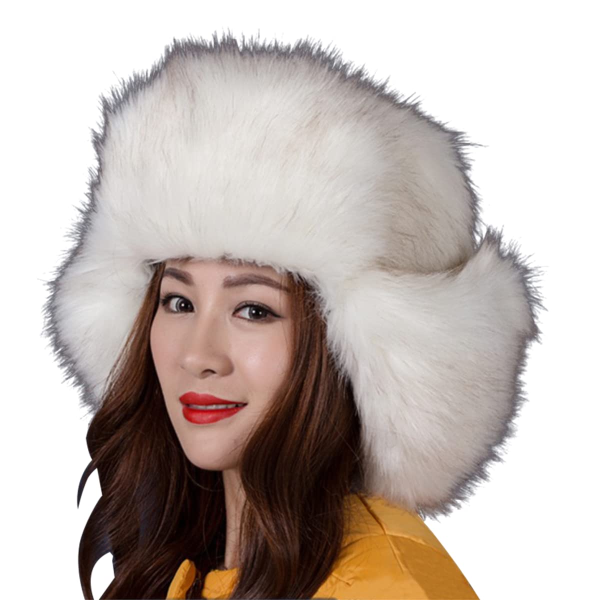 Cappello da Cacciatore in Pelliccia Sintetica da Donna Cappello Colbacco Russo Caldo Invernale Soffice in Pelliccia Sintetica Cappello Unisex in Pelliccia Sintetica