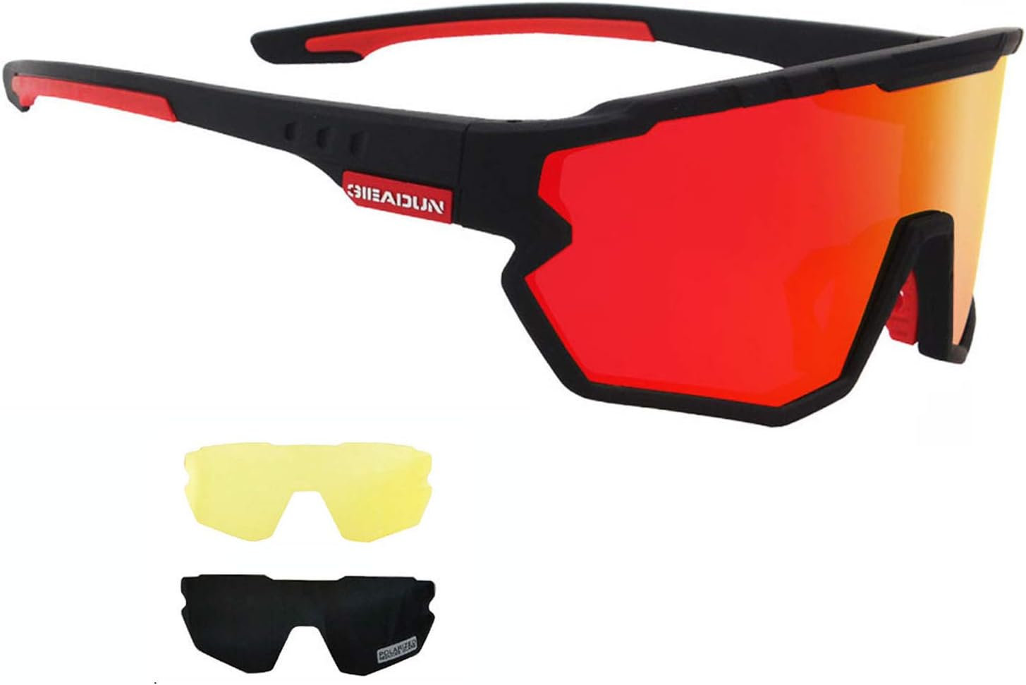 Sports Sunglasses Cycling Glasses Pink Polarized Glasses Baseball glasses with 3 lenses,Fishing,Ski Running Golf