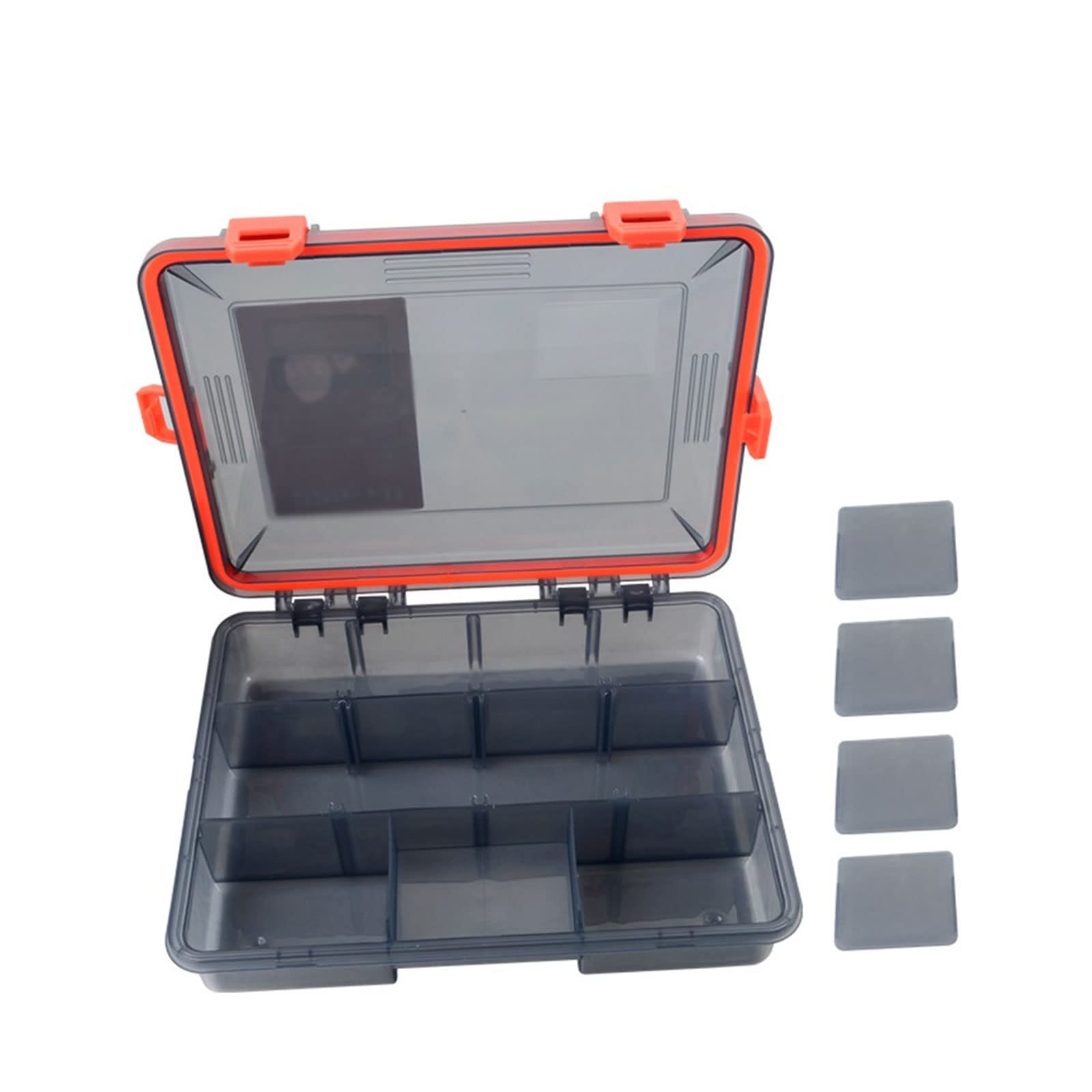 Scatola organizer per attrezzatura da pesca, con scomparti multipli per esche e ami da pesca, cassetta degli attrezzi smerigliata per una facile conservazione