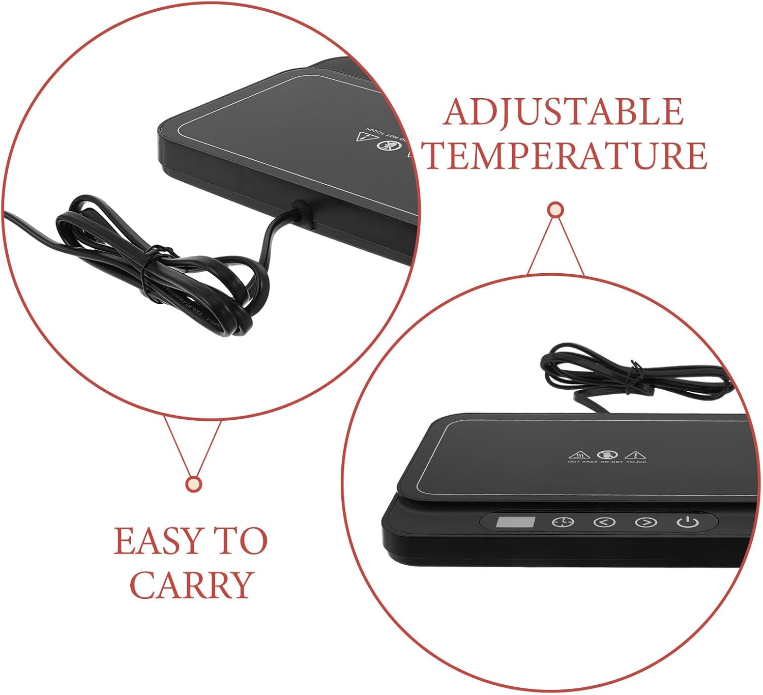 Mug Warmer: Upgraded 50W Coffee Cup Warmer for Desk with Adjustable 9 Temp Settings -12H Timer Auto Shut Off - Smart Electric Heating Plate Gifts for Women Men(US Plug)