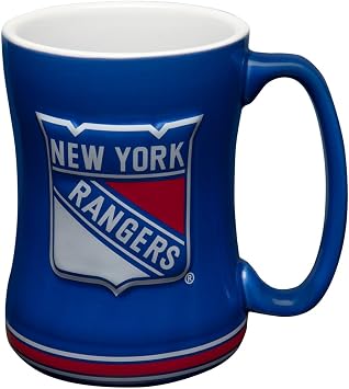 New York Rangers Coffee Mug - 14oz Sculpted Relief by Boelter Brands