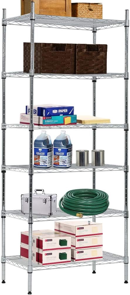Storage Shelves Metal Wire Shelving Unit 5-Tier NSF Heavy Duty Organizer Height Adjustable Utility Rolling Steel Garage Shelving 14"W x 30"L x 60"H Commercial Grade Layer Shelf Rack with Wheels Black : Home & Kitchen
