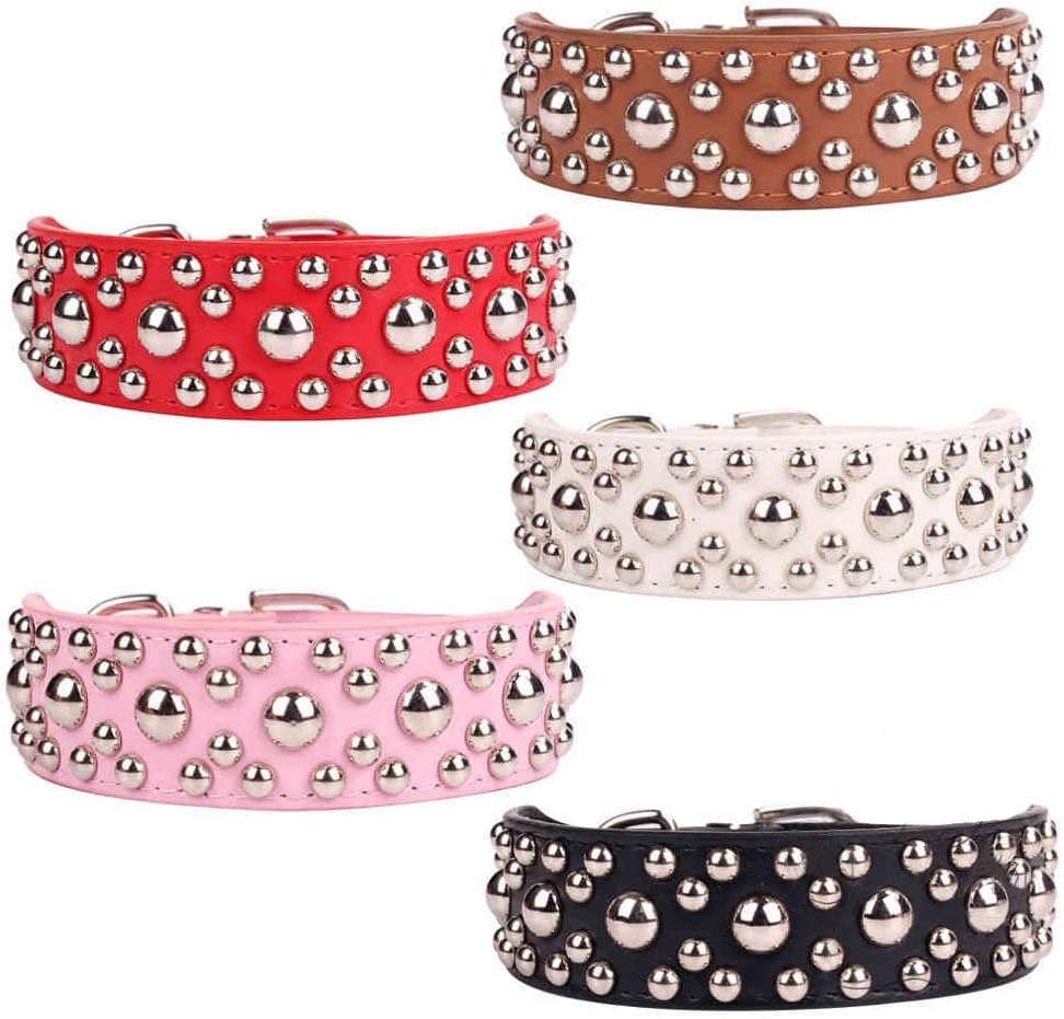 EASTOP Pet's House Dog Collars for Large Dogs Bling Valued Dog Collars for Large Dogs 2 inch Dog Collar for Large Dogs 1.5 inch (XL, White)