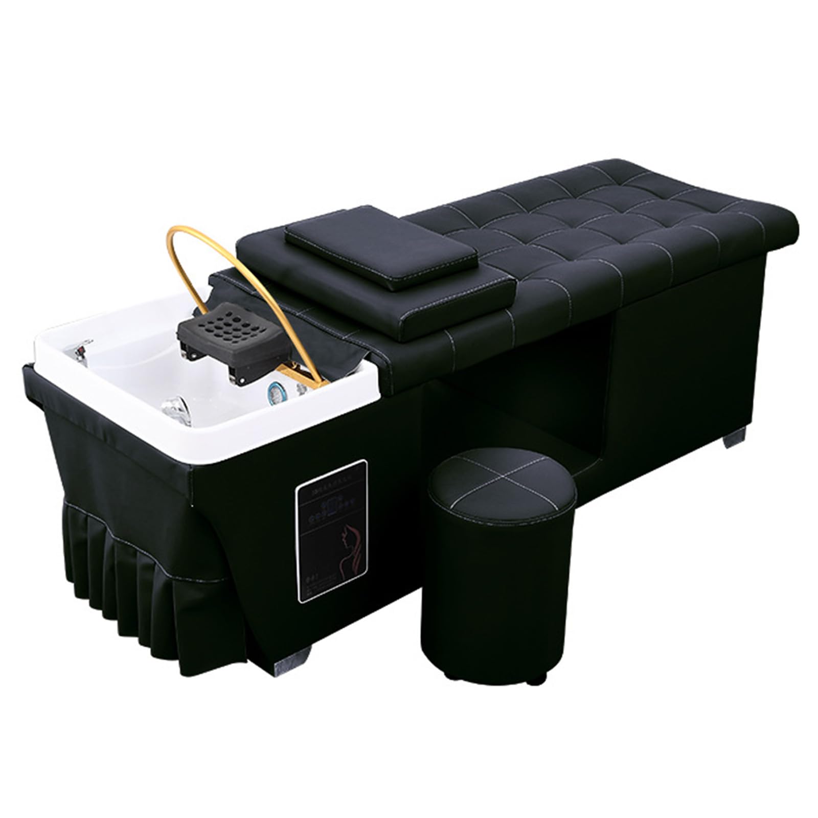 Head Therapy Shampoo Bed 40L Dual Sink Flat Beauty Moxibustion Fumigation Bed Intelligent Water Circulation Treatment