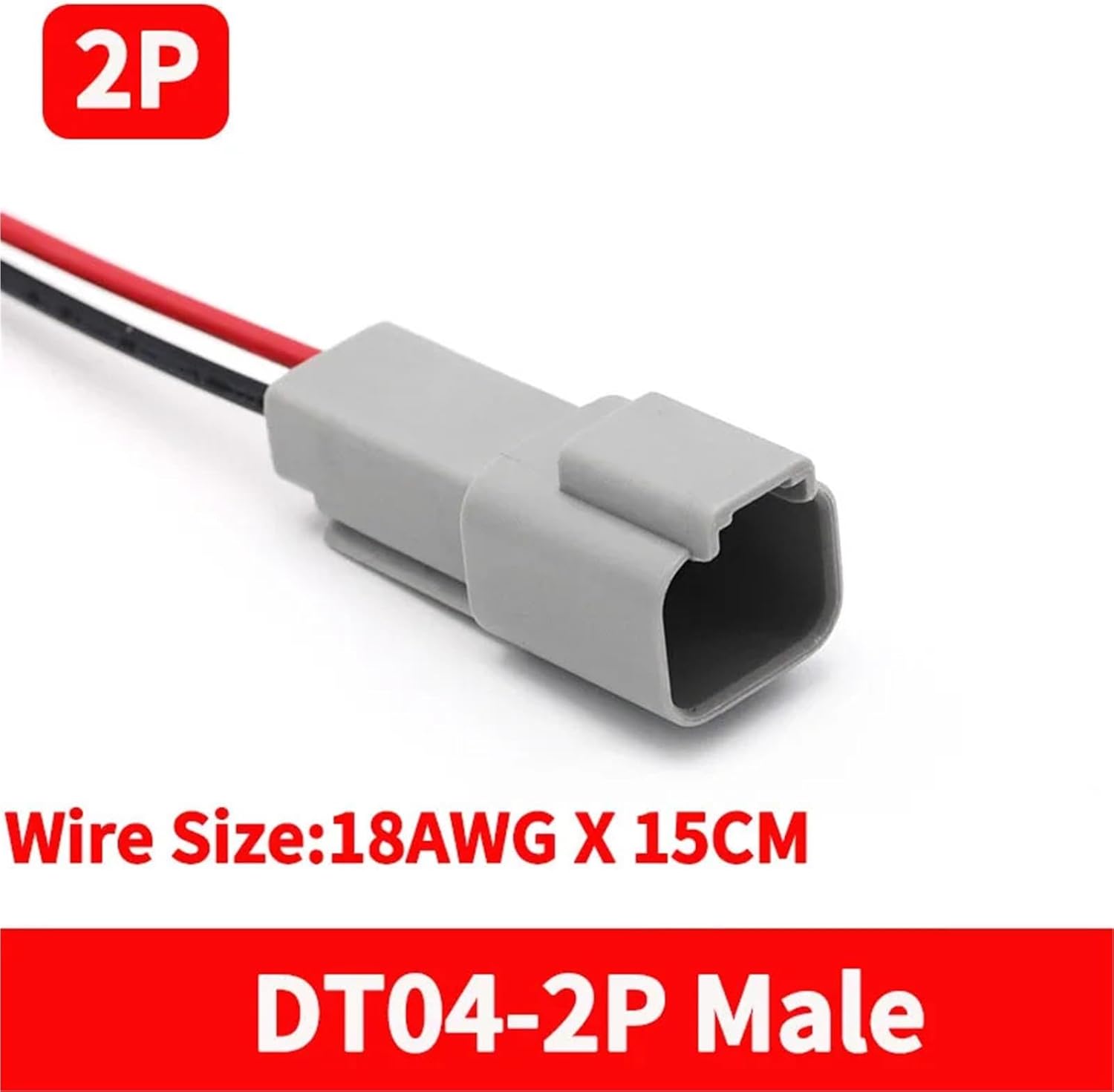 20 Sets Deutsch DT Automobile Male&Female Waterproof Connector Plug with 18AWG 15CM Wire DT06/DT04-2/3/4/6/8/12S/P(DT04-2P (18AWGX15CM))