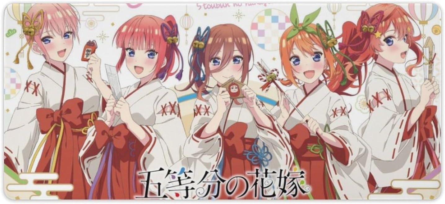 五等分の花嫁 ゲーミングマウスパッド 大型 アニメ マウスパッド キャラクター キーボードマット 水 耐久性良い 滑り止めゴム底 ゲーミングマウスパッド 大型 可愛い デスクマット レザー 超大型 デスクパッド おしゃれ プレイマット アニメキャラ オフィス自宅兼用 アニメ・萌えグッズ 40x90cm