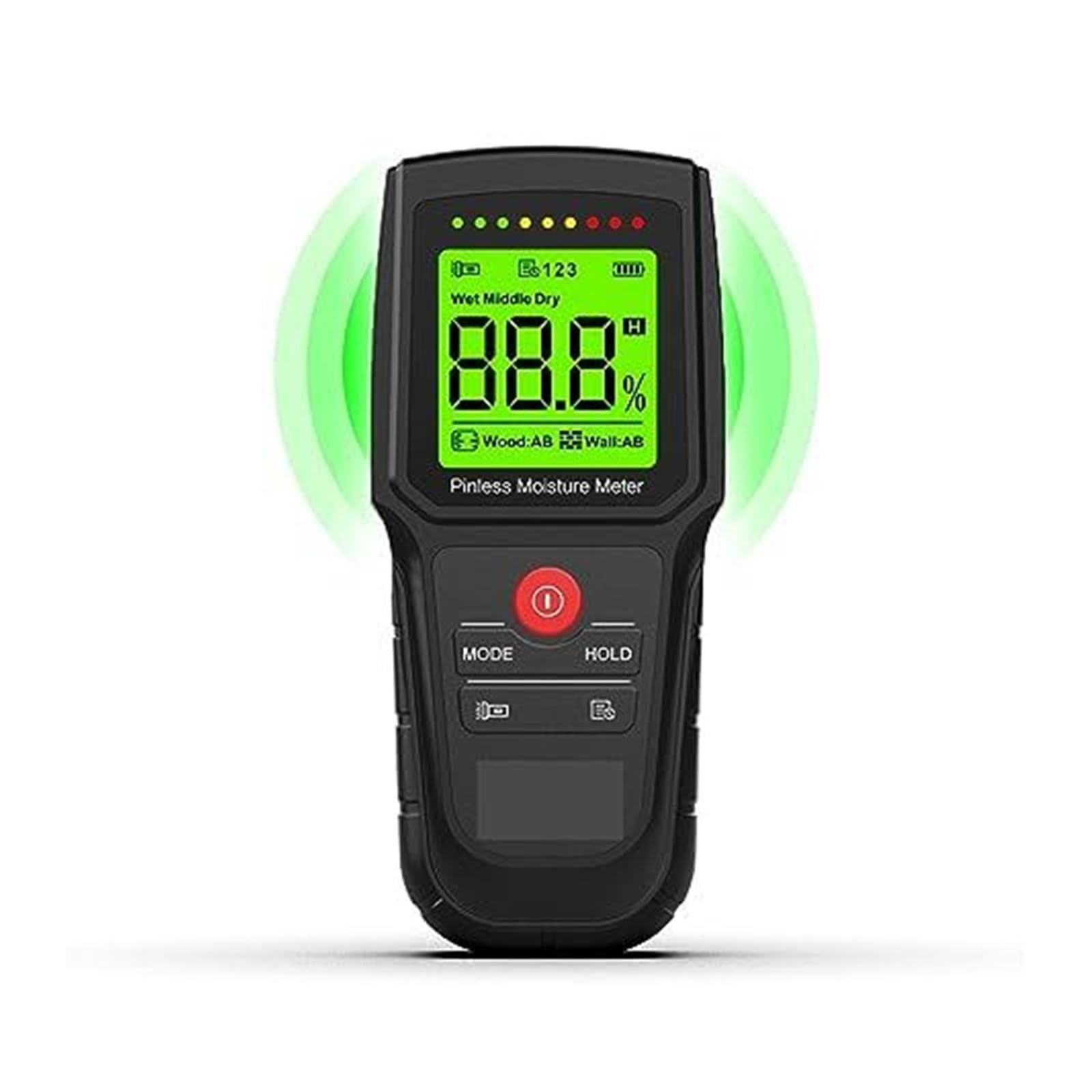Higrómetro sin clavija M80 Medidor de humedad digital LCD for madera y hormigón - Detector con retroiluminación