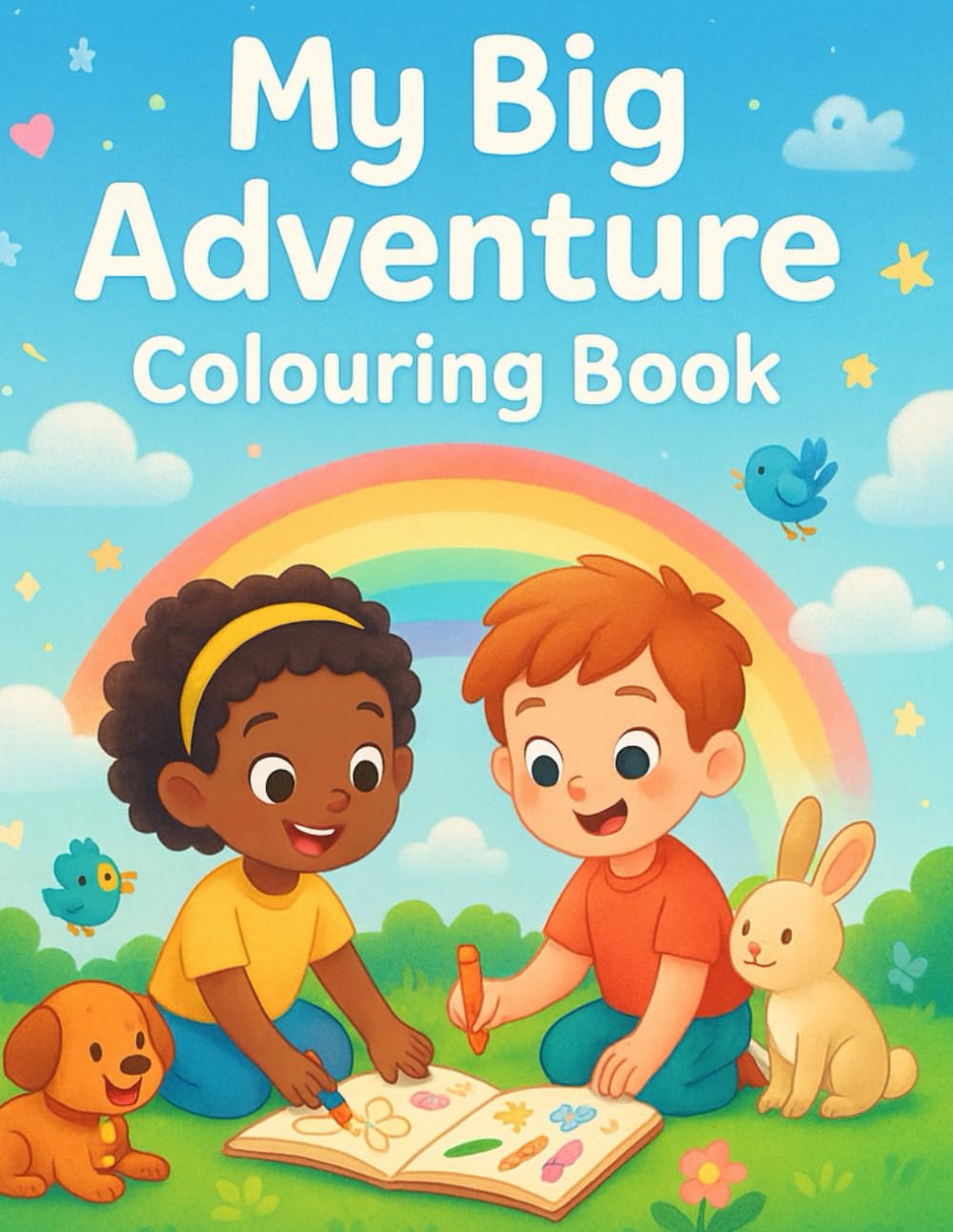 MY BIG ADVENTURE COLOURING BOOK: 50 FUN EASY COLOURING PAGES FOR KIDS