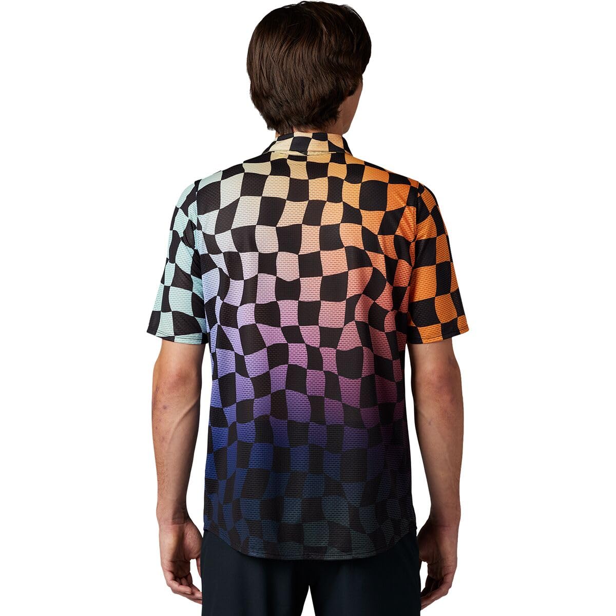 PEARL IZUMI Canyon Tech Snap Short Sleeve - Men's Melon Checkerboard, L
