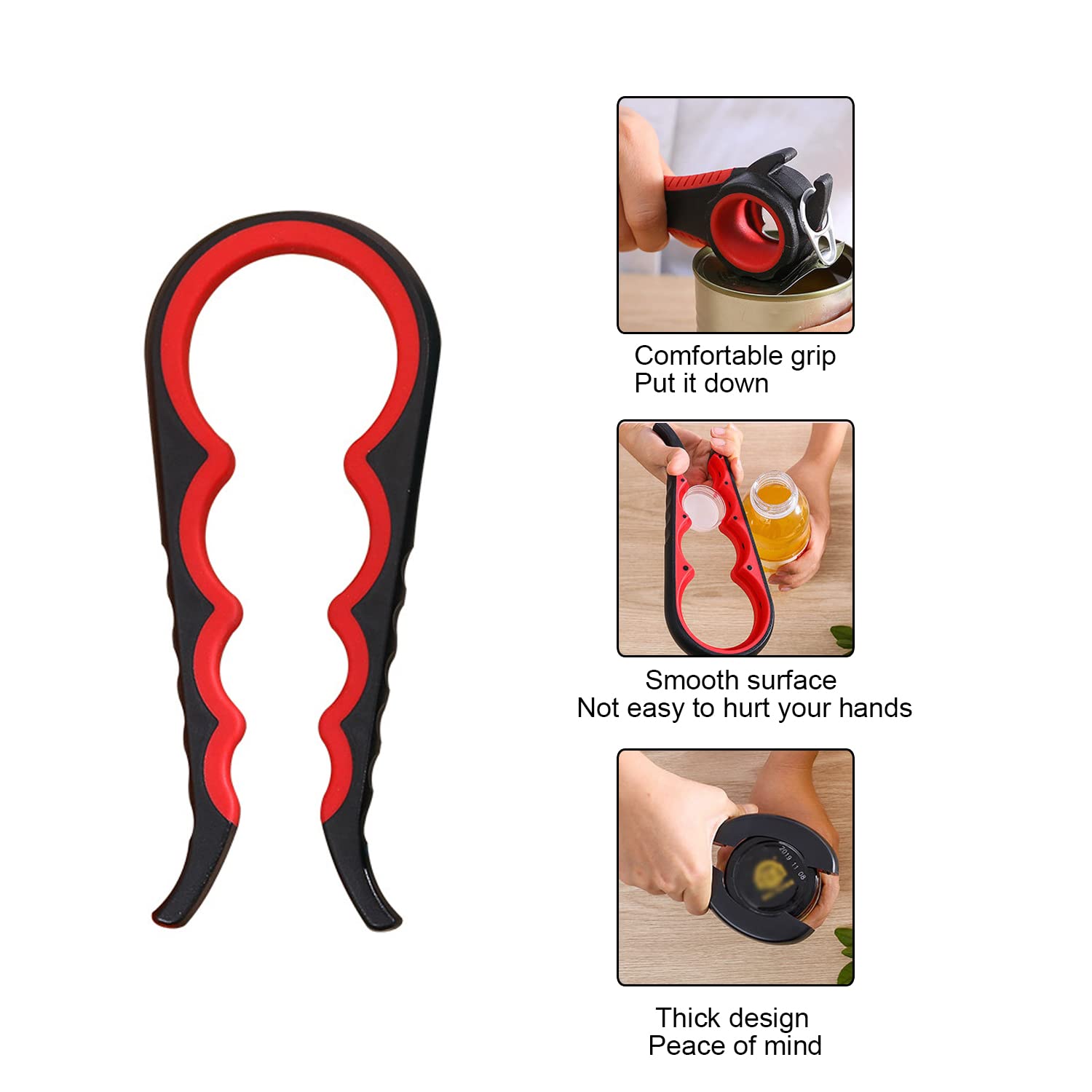 Kit Ouvre-bocaux KISUOMAOYI - Lot De 3 Outils Anti-arthrite Avec Poignées En Silicone, Pour Couvercles, Bouteilles Et Boîtes