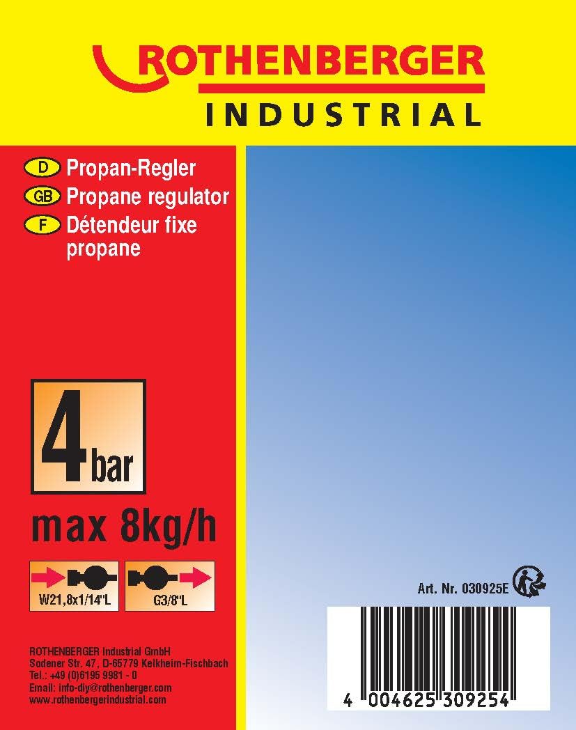 Rothenberger Industrial Set Propan Schlauchbruchsicherung 2 x G 3/8“ & Schnellkupplung für einfaches Einkuppeln des Propangasschlauches G3/8 LH | Gasstopp zuverlässig bei Schlauchbruch