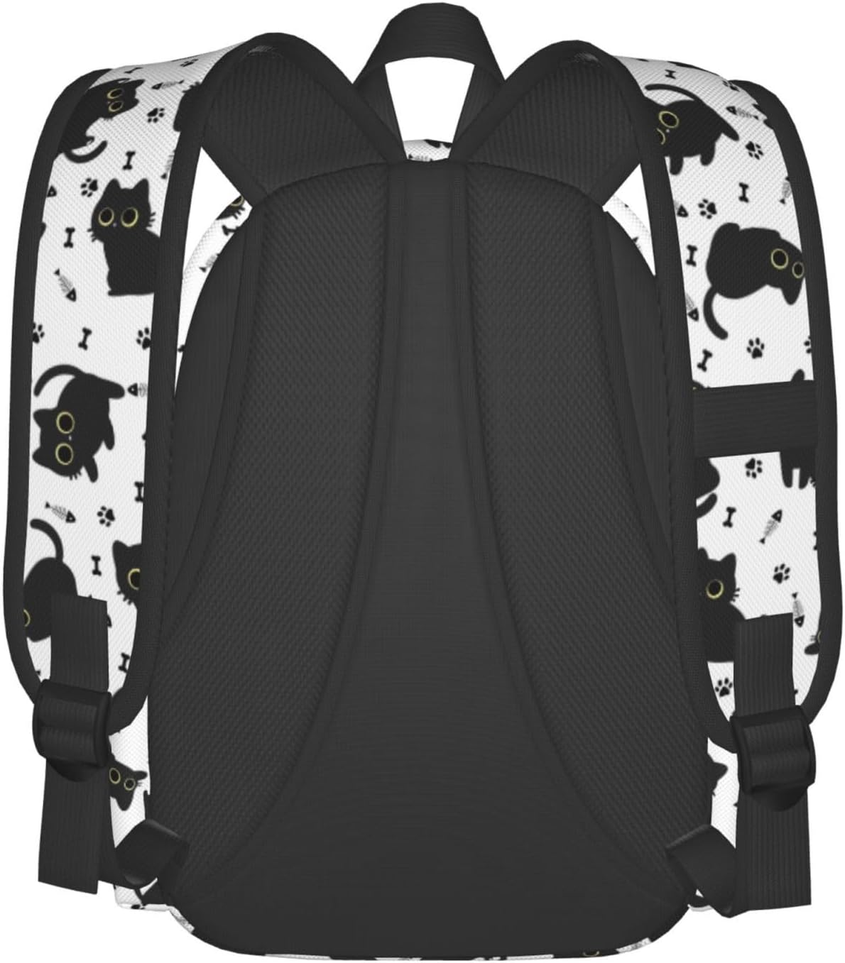 Cute Black Cat Fish Bones Multipurpose School Bag Bookbag for Teenage Boys Girls Daily Backpack - Image 4