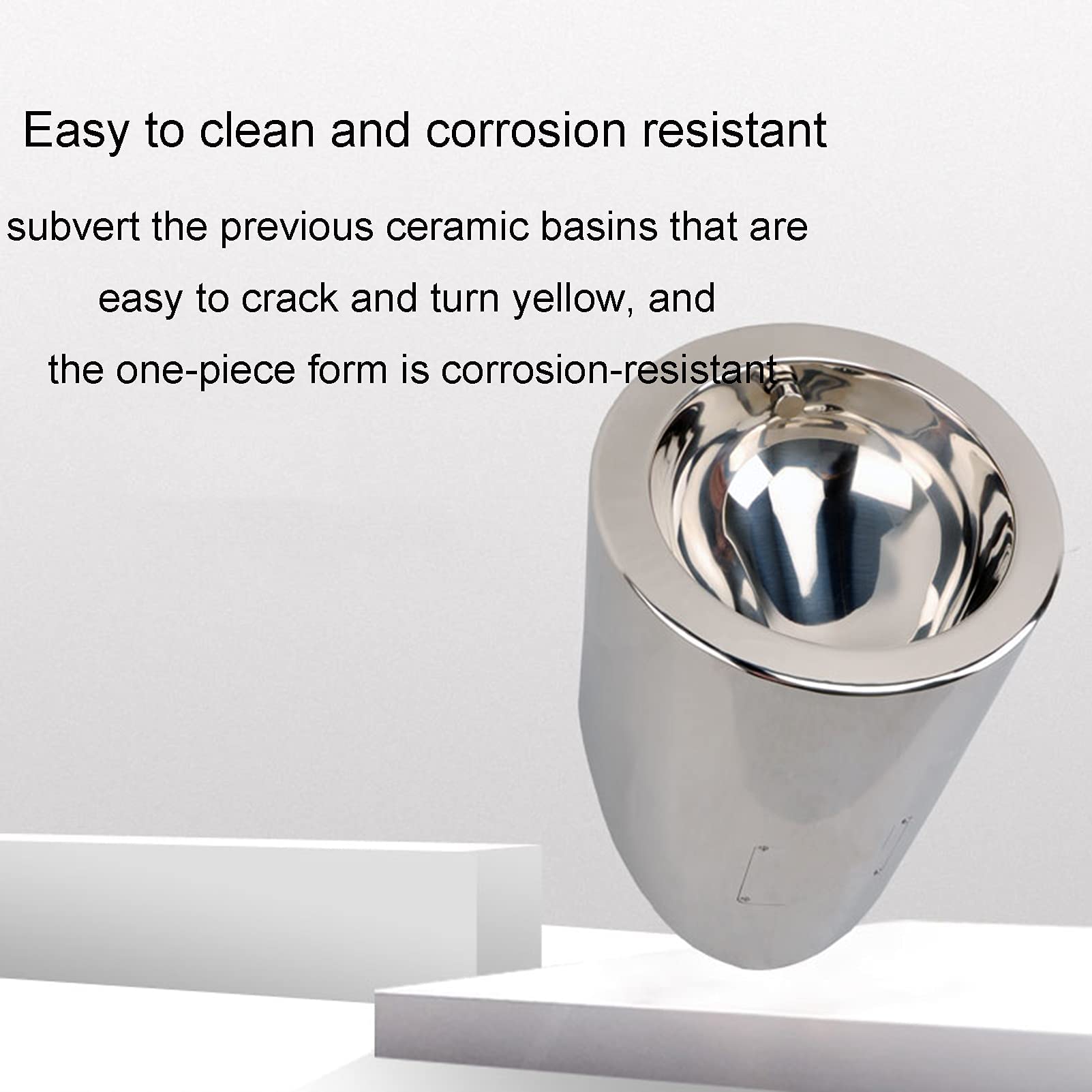 OTQEFTN Stainless Steel Intelligent Sensor Flushing Urinal,Wall Hung Urinal Hidden Smart Sensor Flushing Funnel Men's Urinal,for Bars Prisons?Ships?Trains