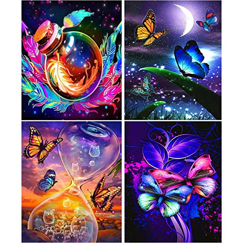 ADOHOX DIY 5D Diamond Painting Broderie Diamant Kit Complet,4 Pack Peinture Diamant 5D Complet Images De Peinture Diamant pour Décoration Murale De La Maison(30cm*40cm) Cover