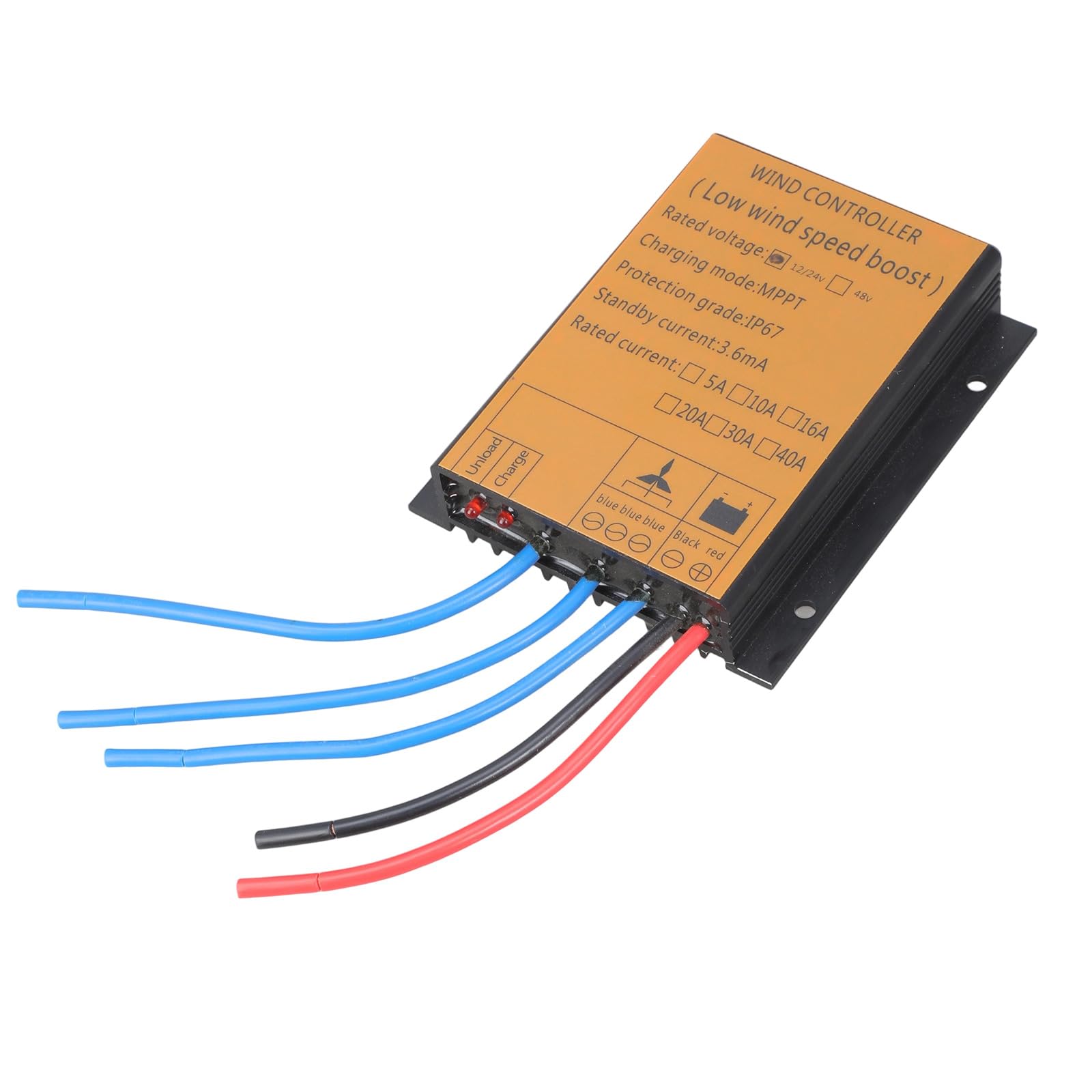 RGYBAO IP67 Waterproof MPPT Winds Charging Controllers 12V 24V 16A 300W 1000W Generator Regulator with Overloads Protective High Efficiency Winds Charging Controllers