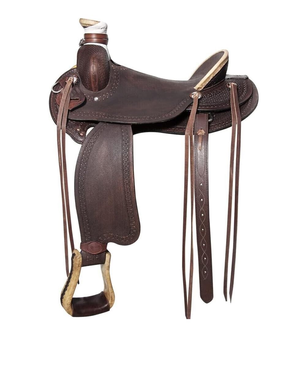 Custom Handmade Leather Wade Tree A Fork Western Roping Ranch Horse Saddle Tack Set 30.5 cm-45.7 cm ST-WLS-197