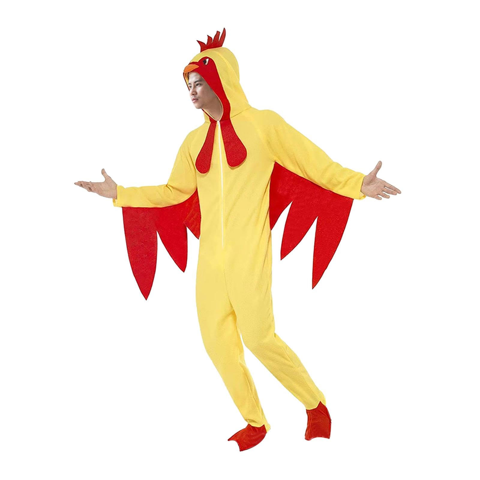Amagogo Costume da Pollo di Halloween, Adorabile Tuta per Feste a Tema, Giochi di Ruolo, Carnevale, L