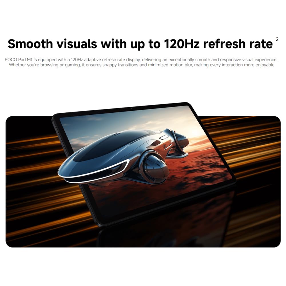 XIAOMI Tablette POCO Pad M1, 12.1", 8+256 Go, Noir, HyperOS 2, 33W, Écran IPS LCD, 12000 mAh, Écran 12,1" 2,5K 120 Hz, Dolby Atmos, Protection des Yeux, Snapdragon 7s Gen 4, sans NFC, avec Chargeur