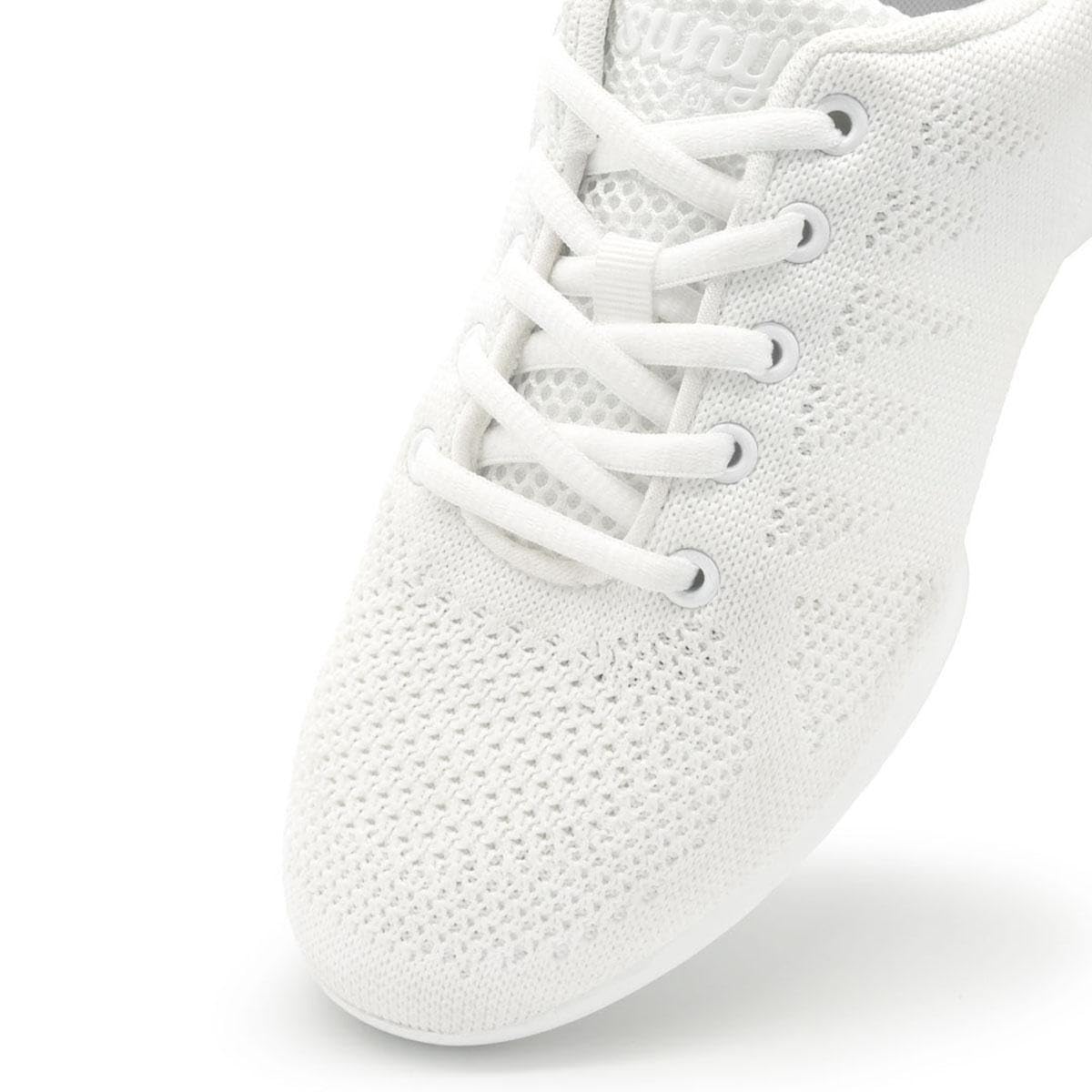 Anna Kern Suny Damen Dance Sneakers 160 Bold - Knit Weiß - Normalweite - 1 cm Sneaker Absatz - Geteilte PU Sohle