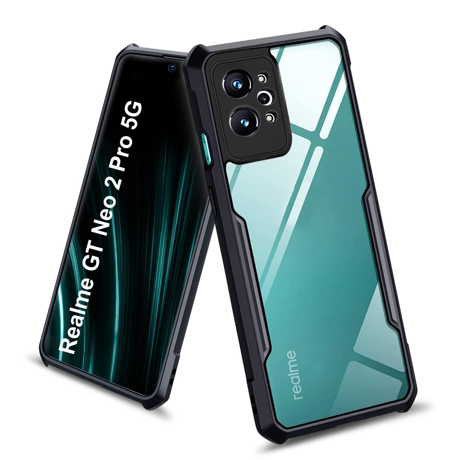 Dashmesh Shopping Shockproof Crystal Clear Back Cover Case for REALME GT 2 PRO | 360 Degree Protection | Protective Design | Transparent Back Cover Case (Black Bumper) (B0BS3TY7R1) Amazon Price History, Amazon Price Tracker
