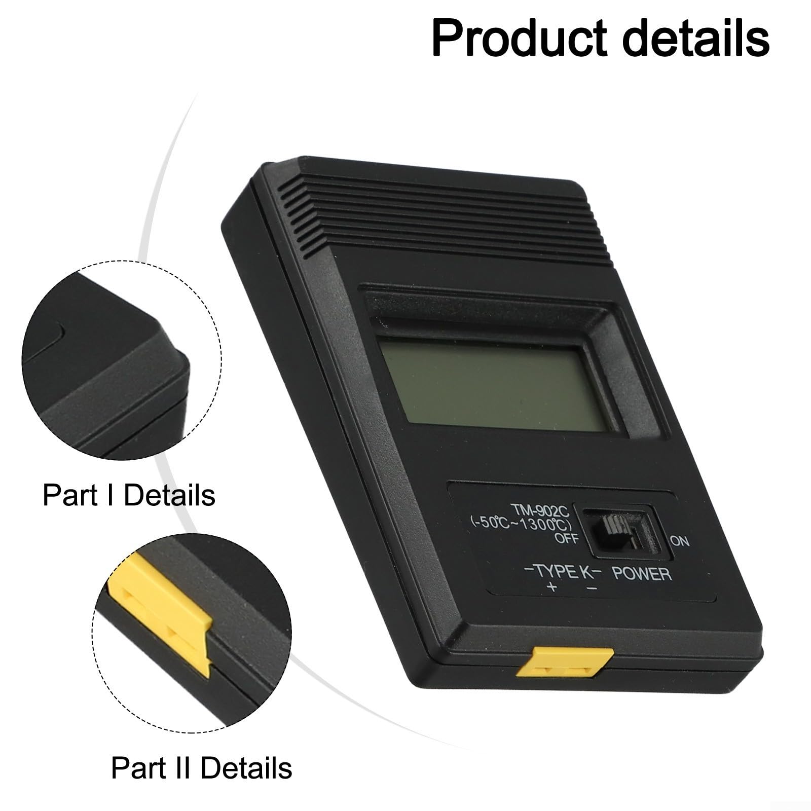 TM-902C Thermomètre numérique LCD avec sonde thermocouple de type K Réponse rapide haute précision Noir