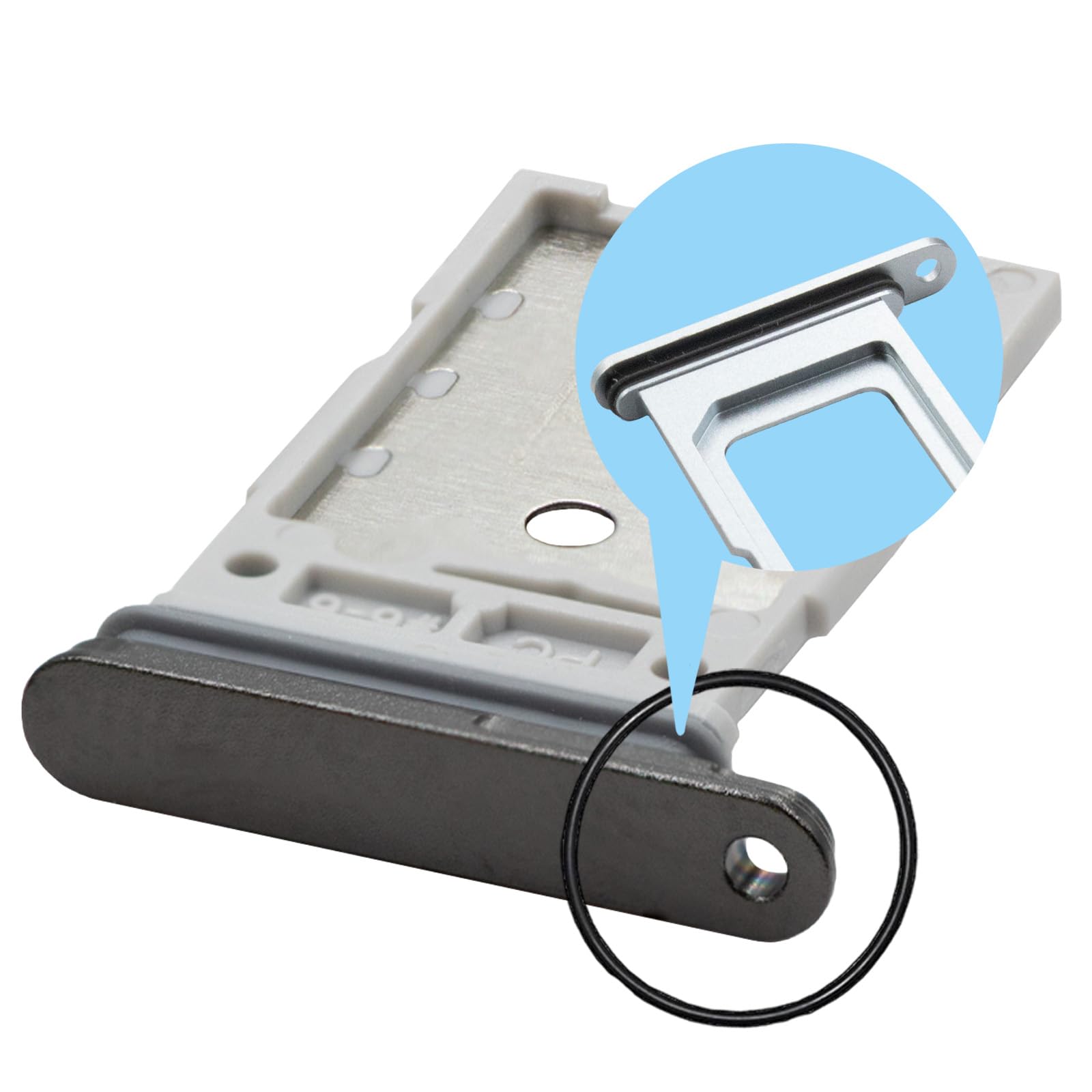 MMOBIEL Vassoio Porta Scheda Dual SIM Compatibile con Samsung Galaxy S24 Ultra - Sostituzione Supporto Scheda Doppia SIM - Porta SIM – incl. Estrattore SIM e Anello di Gomma Impermeabile - Nero