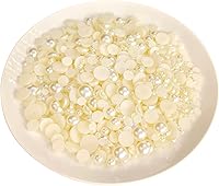 Vista 6 de Cuentas de perlas de parte trasera plana para manualidades, cuentas de media perla de 5/6/8/10/0.472 in para manualidades, accesorios de bricolaje