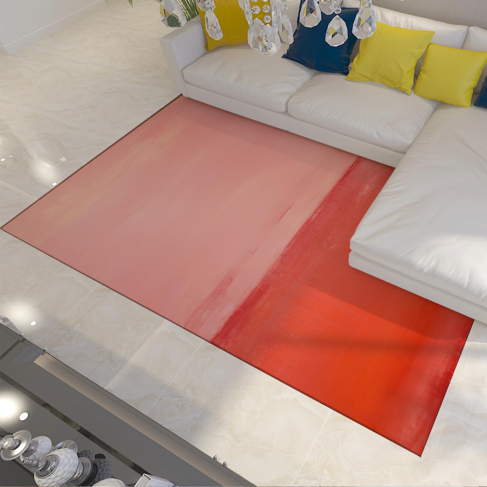 Tapis de salon rouge 60x120 style Rothko pour sublimer une chambre d'enfant ou de parents doux