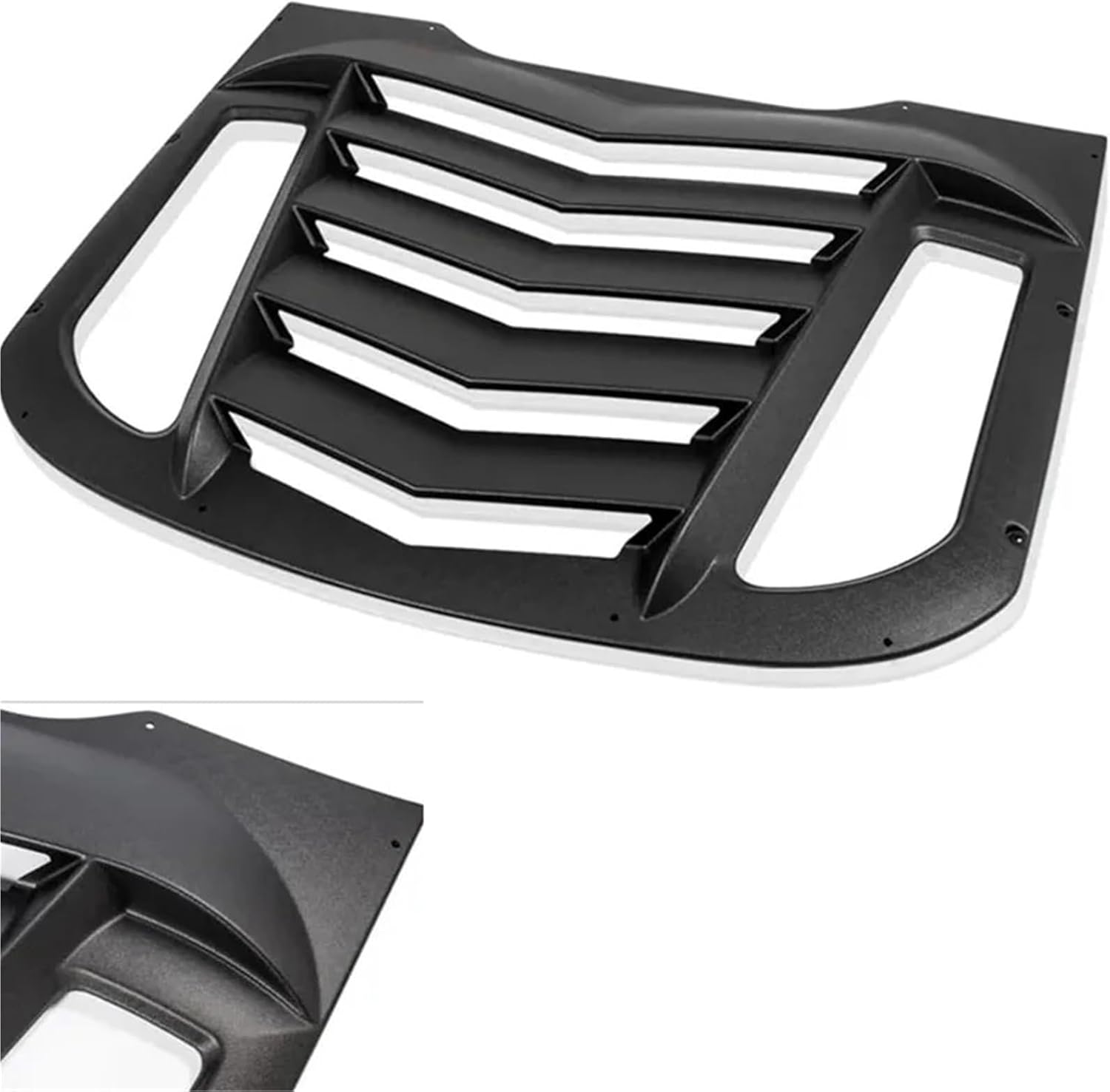 Car Rear Window Louvers Compatible for Ford Mustang 2015-2021 Windshield Sun Shade Rain Cover ABS (Matte Black)