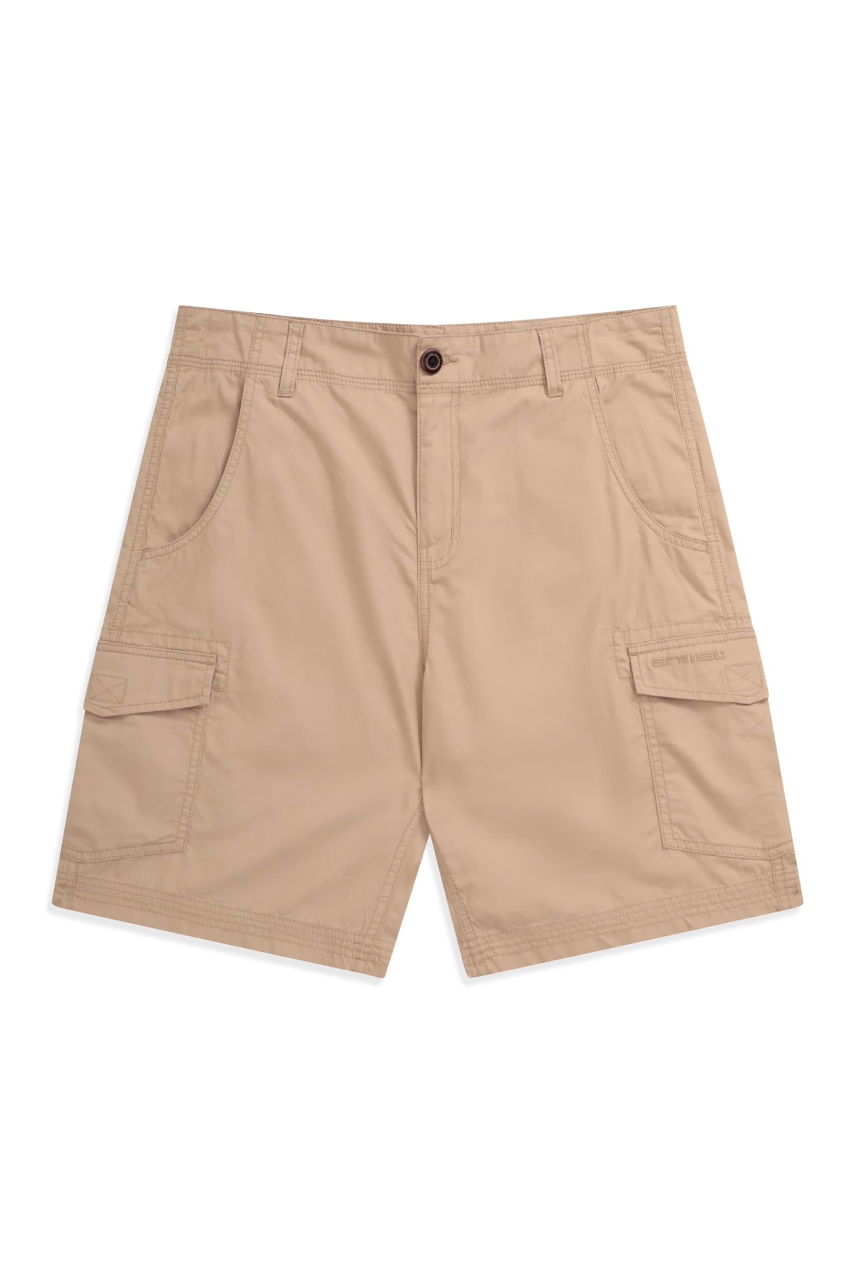 Animal Atlantis Mens Cargo Shorts - Cotton, Lightweight with Lots of Pockets - for Spring Summer & Outdoors Beige W40