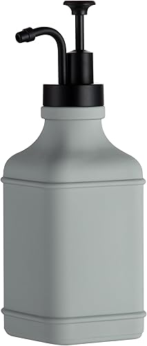 Miniatura 12 de Enra Dispensador de jabón de vidrio con ventana, dispensador de jabón de manos azul de 17 onzas, bomba de mano de acero inoxidable, botella de