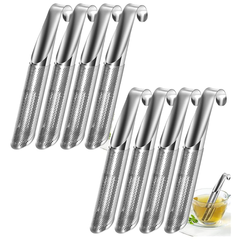 Stainless Steel Tea Diffuser, 2024 Upgrade Tea Artifact Creative Pipe Stainless Steel Tea Infuser with Hanging Hook Handle Fine Holes Tea Interval Diffuser or Loose Tea Leaf Coffee
