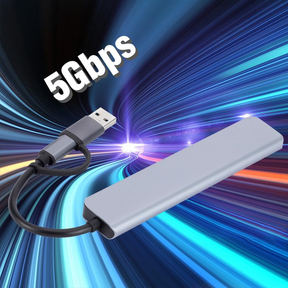 Adattatore multi splitter USB di tipo C 4/5/7 porte Hub USB Expander trasmissione ad alta velocità Plug and Play per PC Computer (dimensioni: C)