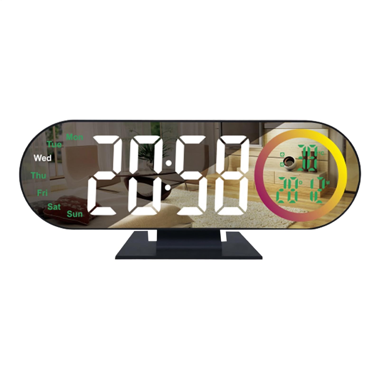 Reloj despertador digital LED para dormitorio de residencia estudiantil y mesita de noche