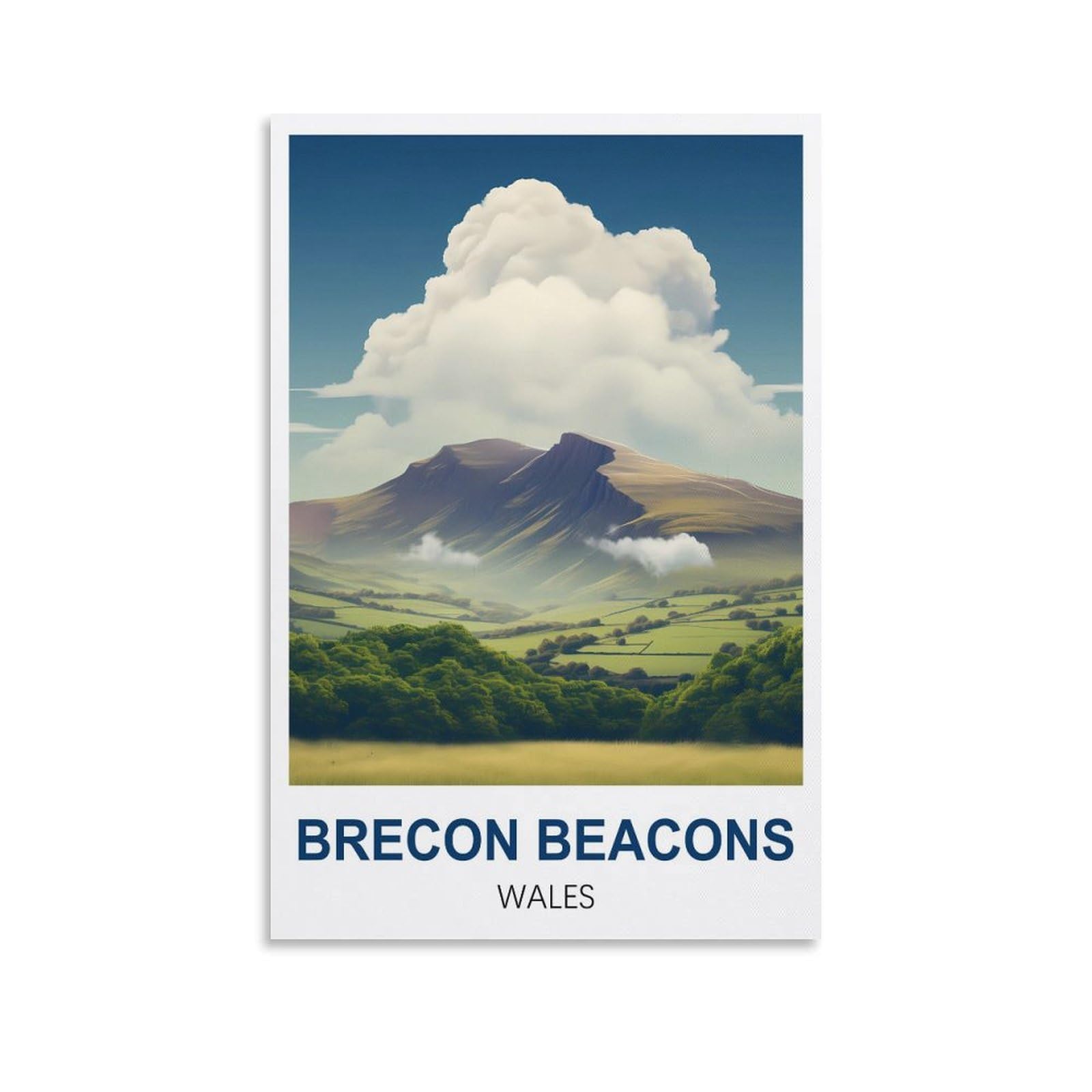 EZMLFA 5D Diamond Art Kits for Beginner,Brecon Beacons Wales Kits for Adults and Kids, Full Drill Round Rhinestone Paint with Diamonds,DIY 5D Diamond Art 40x40cm